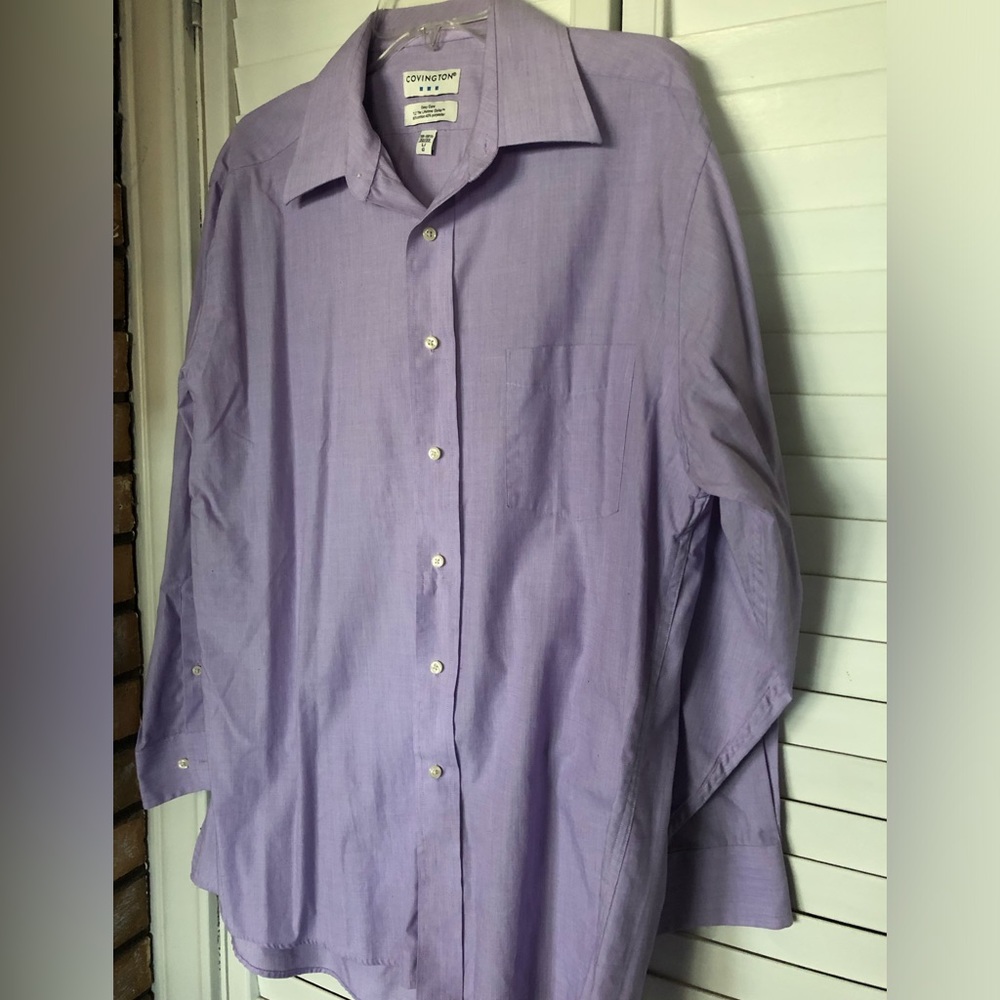Men’s Covington Lavender Long Sleeve Dress Shirt LG